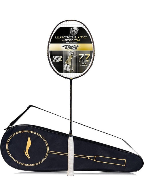 Li-Ning Wind Lite Stealth Badminton Racket - Black/Bronze (Strung)