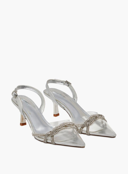 Flora Bella By Shoexpress Women Studded Pointed Toe Shoes with Buckle Closure and Kitten Heels