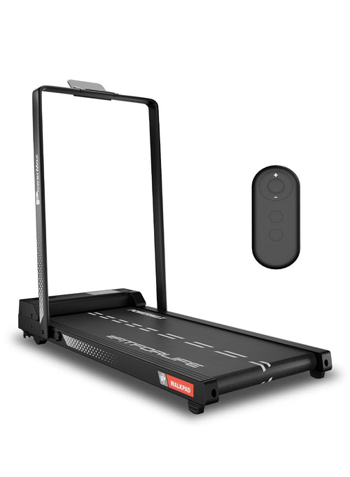 PowerMax Fitness PowerMax Fitness WALKPAD (3HP Peak) Compact Motorized Treadmill for Home-Office use with Remote Control, Max User 110kg, Top Speed 10km/h, 1000x400mm Running Deck, LED Display, iPad & Mobile Holder