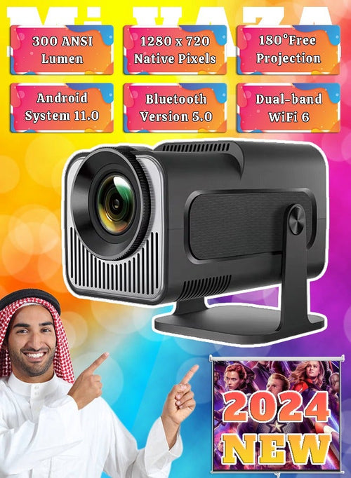 Mi VAZA Portable HD Projector - Support 4K - Smart Projector with 5G Dual-band Wifi and Bluetooth 5.0 - Mobile Home Theater - Compatible With Android/iOS/Windows/TV Stick/HDMI/USB