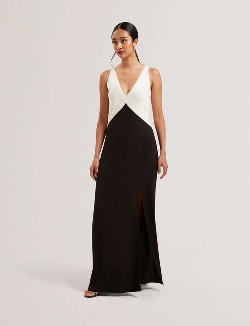 Ted Baker Contrast Detail Side Slit Dress