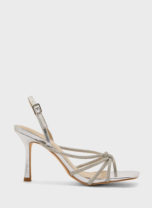 Truffle Stiletto Heel Knotted Diamond Sandal