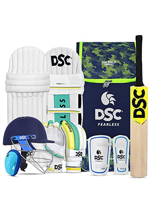 DSC Premium Complete Kit With Helmet Cricket Kit | Right Hand | Kit for Men | Polyvinyl Chloride | Adult | Size 6
