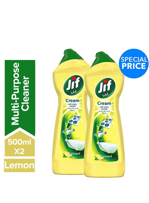 Jif Cream Cleaner Lemon Micro Crystals 2 x 500ml