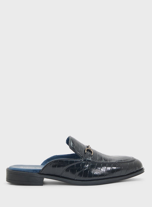 Robert Wood Emboss Detail Loafer Mules