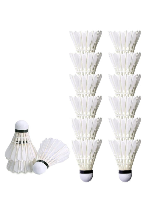 Spall 12 Pack Badminton Birdies Shuttlecocks, Badminton Goose Feather Stable Durable High Speed Training Badminton Balls for Indoor & Outdoor Practice Sports Training Activities