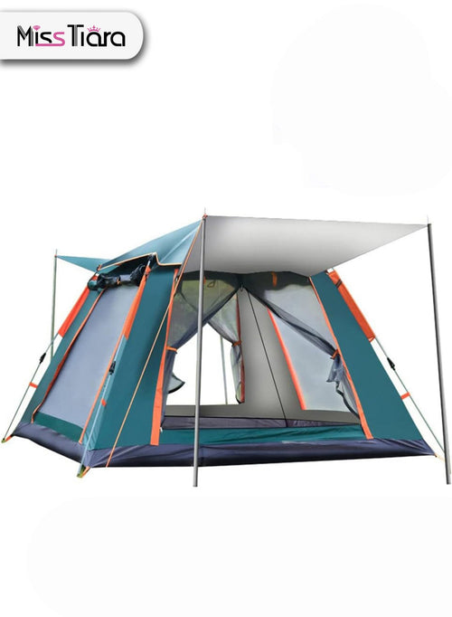 MissTiara Instant Pop Up Outdoor Family Camping Tent for 3-5 Person with Carry Bag and Moisture-proof Pad Waterproof Windproof Ultraviolet-proof Cabin Tent