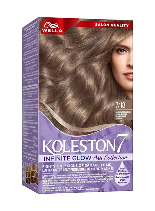 WELLA Supreme Hair Color Infinite Glow Ash 7/18 Illuminated Medium Pearl Blonde