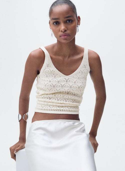 MANGO Openwork Details Knit Top