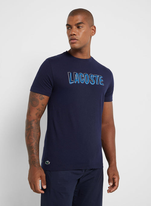 LACOSTE Logo Graphic Crew Neck Short Sleeve T-Shirt