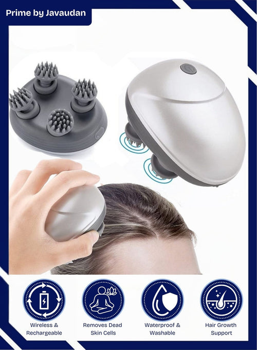 Waterproof, Portable Electric Scalp Massager | For Hair Growth, Hair Deep Clean, Head Relaxation