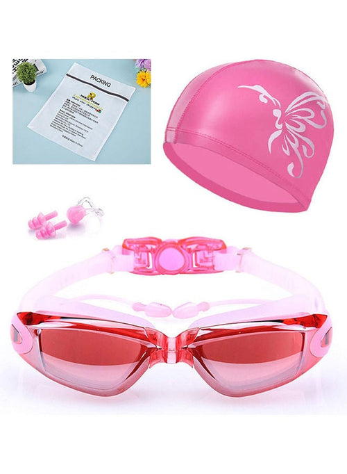 Rock Pow 5-In-1 Swim Goggles And Cap Set