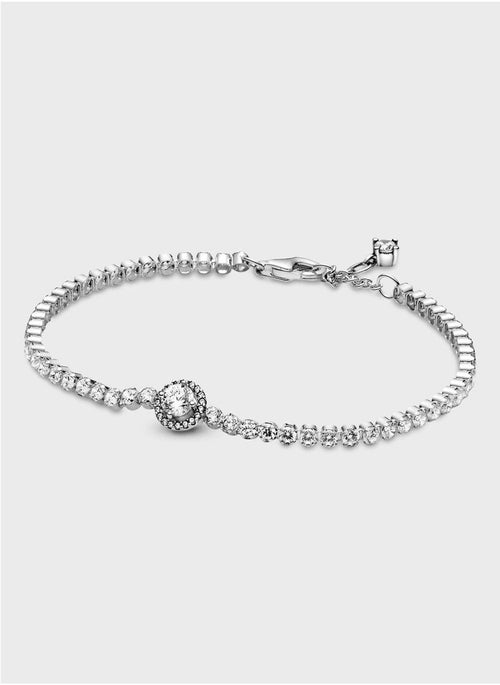 Sparkling Halo Tennis Bracelet