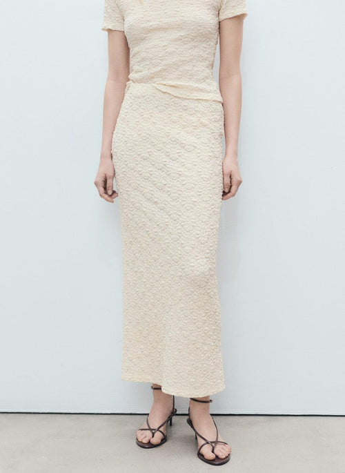 MANGO Textured Fitted Skirt