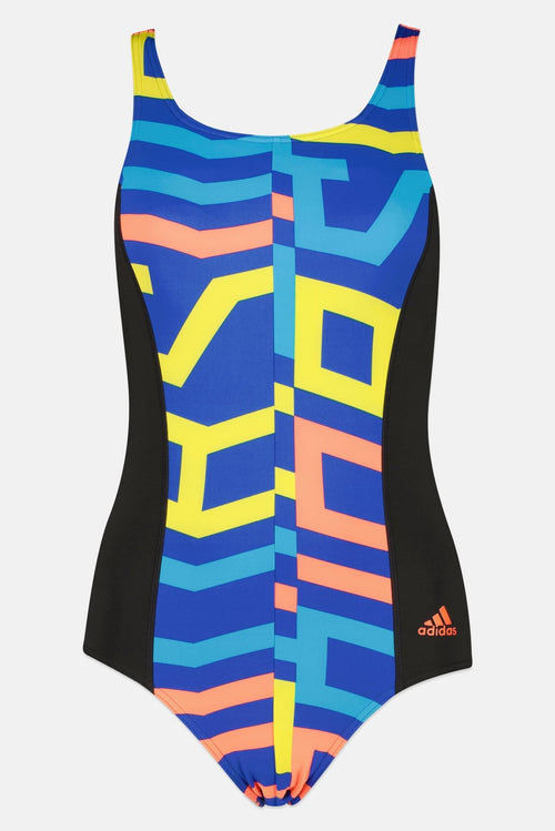 Adidas Women Allover Print One Piece Swimwear, Black Combo