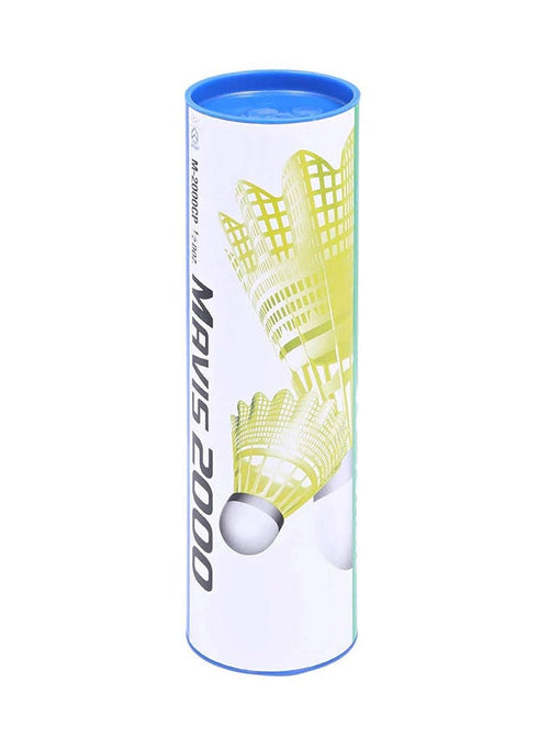 Yonex Mavis 2000 Blue Cap Medium Badminton Shuttlecock 6 Pack, Yellow