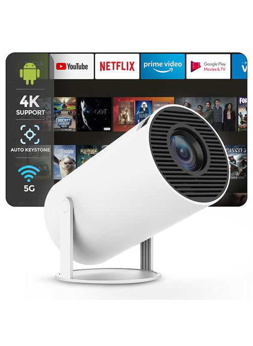 Wownect HY300 Android 5G Wifi Smart Portable Projector 1280 720P Full HD Office Home Theater Video Mini Projector Optical specifications PROJ-WO-87-AN White