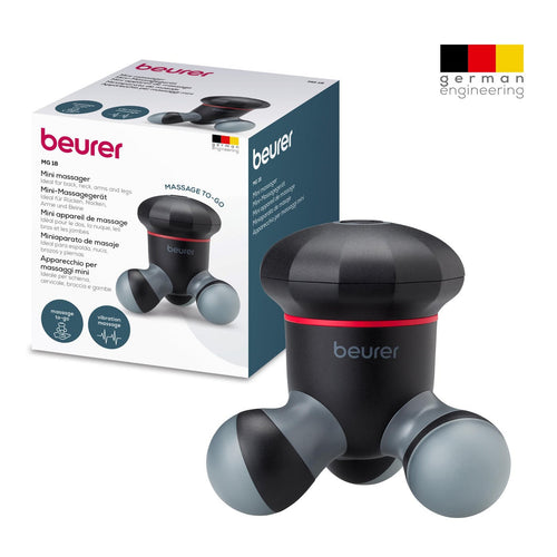 Beurer MG 18 Mini Handheld Electric Massager for Gentle Vibration Massager | Ideal for Back, Neck, Arms and Legs | LED Light | Portable | Black | 3 Years Guarantee