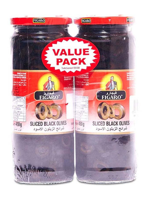 Figaro Sliced Black Olives 2 x 230g