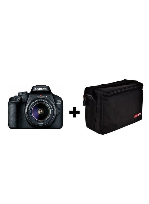 Canon EOS 4000D DSLR With EF-S 18-55mm F/3.5-5.6 III Lens 18MP Built-In Wi-Fi Black With Camera Bag