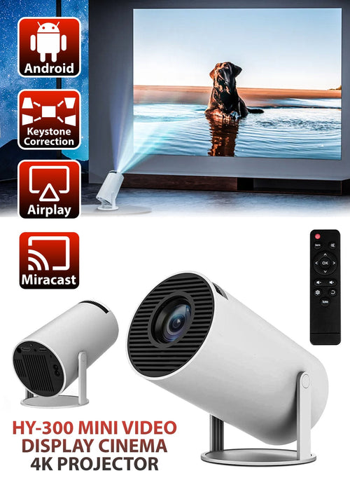 DBLEW 120ANSI Lumens HD Smart Projector Android 11 Portable Mini Cinema 130 Inches Screen Display Lamp 4K Home Movie Theater Gaming Video Presentations 180 Degree Rotating Screen Mobile Phone Projection