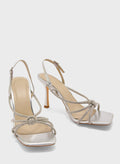 Truffle Stiletto Heel Knotted Diamond Sandal