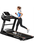 Sparnod Fitness Sparnod Fitness STH-1200 Foldable Motorized Treadmill for Home Use (4 HP Peak) with 12 Pre-set Programs, Hi-Fi Speaker, Safety Key, Maximum User Weight of 110 Kg