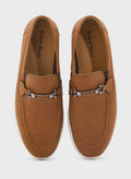 Robert Wood Trim Detail Casual Nubuck Slip On Loafers