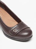 Le Confort Womens Solid Slip-On Shoes With Block Heels