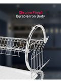 Delcasa 2 layer Iron Dish Rack- DC3029/ Organizer for Kitchen to Keep 13 Plates, Bowls, Glasses, Cups, Cutlery/ Drying Stand with a PP Drain Tray