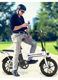 Wind Horse Folding Electric Bike with 350W High Speed Motor, 36V 8AH Battery, 40 KM/H Speed, 35 KM Range, Dual Disk Brakes, Carbon Alloy Frame and 16 Inches Tires, Portable Electric Bike with Dual Seat