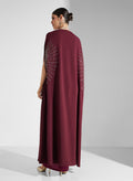 hayas closet Ruched Flared Sleeve Abaya