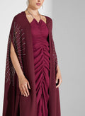 hayas closet Ruched Flared Sleeve Abaya