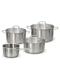 FEELINGS Stainless Steel Cookware Set 7PCS – 4 Cooking Pots (3 with Lids + 1 without Lid), Full Induction Compatible, Durable Kitchen Set
