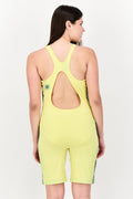 Adidas Women Graphic Print One Piece Swimsuit, Yellow