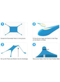 Outdoor.Market Pop-Up Beach Tent Canopy –UPF50+ Lycra Sun Shade, Windproof Outdoor Shelter with 4 Stability Poles, Sand Anchors & Carry Bag –Portable for Beach, Camping, Fishing, Backyard (Blue)