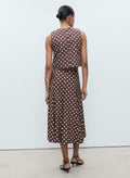 MANGO Flared Linen Skirt With Polka Dots