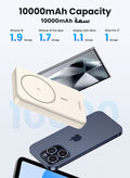 Ugreen 10000 mAh 10000mAh Wireless Power Bank Magnetic MagSafe Wireless Portable Charger Fast Charging Charger PD 20W Wired Charging iPhone MagSafe Charger Battery Pack For iPhone 16 Series Apple Watch S10 Airpods4 White