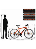 Vaux Swifter-Pro Hybrid Cycle For Men With Dual Disc Brake - 21 Speed Gear Cycle With Hi-Ten Steel Frame - Alloy Rims & 700Cx35 Thin Tyre Cycle - Bicycle For Adults With Age Group 15+ Years - Orange