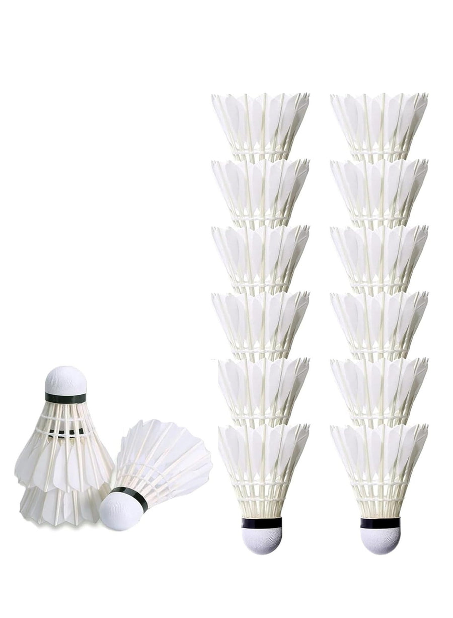 Spall 12 Pack Badminton Birdies Shuttlecocks, Badminton Goose Feather Stable Durable High Speed Training Badminton Balls for Indoor & Outdoor Practice Sports Training Activities