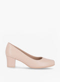 Piccadilly Women Round Toe Slip-On Pumps with Block Heels