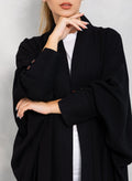 Nikias Linen Bisht Abaya with Thread Work on Cuffs & Front