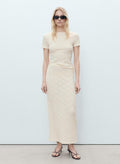 MANGO Textured Fitted Skirt