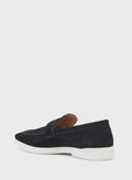 Robert Wood Genuine Suede Leather Saddle Detail Casual Slip On Loafers