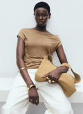 MANGO Draped Neck Lyocell Top