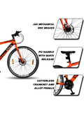 Vaux Swifter-Pro Hybrid Cycle For Men With Dual Disc Brake - 21 Speed Gear Cycle With Hi-Ten Steel Frame - Alloy Rims & 700Cx35 Thin Tyre Cycle - Bicycle For Adults With Age Group 15+ Years - Orange
