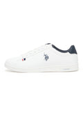 U.S. Polo Assn. Men's White Low-Top Sneakers - Lightweight Lace-Up Style, Comfortable Casual Footwear