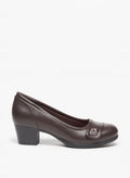 Le Confort Womens Solid Slip-On Shoes With Block Heels