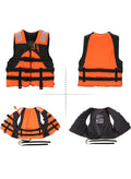 Generic Adult Safety Life Jacket Survival Vest with Adjustable Straps and Whistle for Outdoor Water Sports Kayaking Boating Fishing Safety Jacket Vest