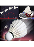Spall 12 Pack Badminton Birdies Shuttlecocks, Badminton Goose Feather Stable Durable High Speed Training Badminton Balls for Indoor & Outdoor Practice Sports Training Activities
